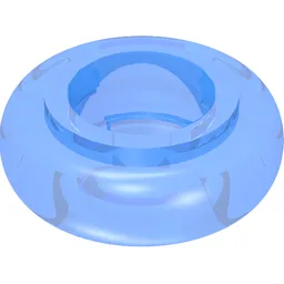 Clikits Bead, Ring, Thick Small with Hole / Trans-Light Royal Blue