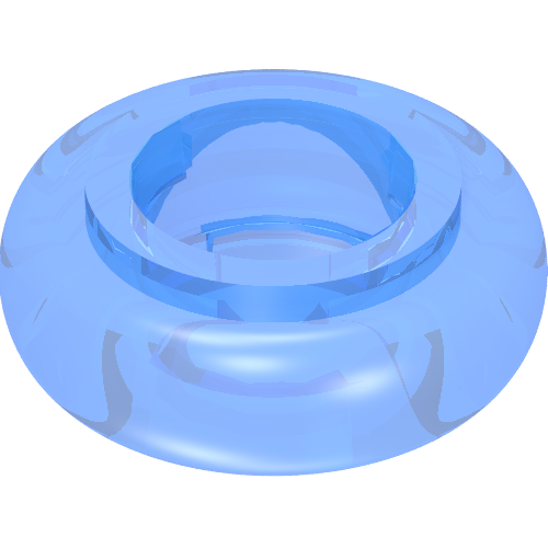 Lego Clikits Bead, Ring, Thick Small with Hole / Trans-Light Royal Blue
