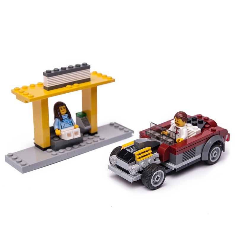 Lego 60150 hotrod & girl at a bus station