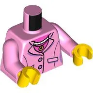Torso Jacket, Pockets, Necklace, Dark Pink Undershirt Print, Bright Pink Arms, Yellow Hands / Bright Pink