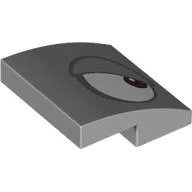 Brick Curved 2 x 2 x 2/3 with Right Eye Print / Light Bluish Gray