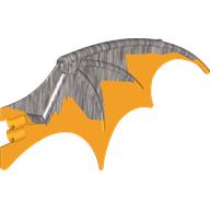 Lego Creature Body Part, Dragon Wing 19 x 11 with Marbled Bright Light Orange Pattern / Pearl Light Gray