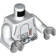 Lego Torso Armour Snowtrooper with Printed Back Print, White Arms, Light Bluish Gray Hands / White