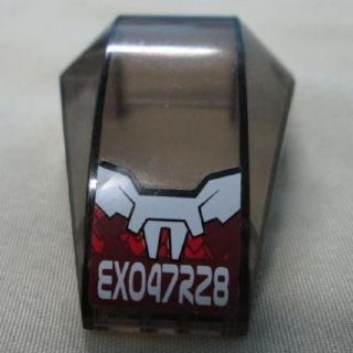 Lego Windscreen 6 x 4 x 2 Wedge Curved with 'EXO47R28' Pattern (Sticker) - Set 8111