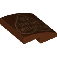 Brick Curved 2 x 2 x 2/3 with 'Build Your Dreams K.F' in a Heart Print / Reddish Brown