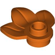 Lego Plant, Plate 1 x 1 Round with 3 Leaves / Reddish Orange