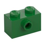 Lego Brick Special 1 x 2 with 1 Center Stud on 1 Side, Bottom Stud Holder / Green