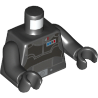 Lego Torso Imperial Agent with Armor Vest Print (Agent Kallus), Black Arms, Black Hands / Black
