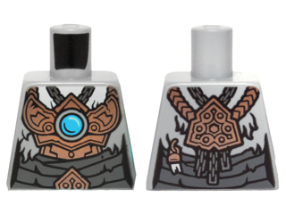 Lego Torso Mummy Wrappings and Copper Armor with Blue Chi Pattern