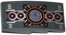Slope, Curved 4 x 2 with Grilles, Fans, Silver and Purple Spiral and Mechanical Pattern (Sticker) - Set 70168