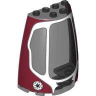 Lego Windscreen 3 x 6 x 6 with Dark Red Fuselage, White Cockpit print