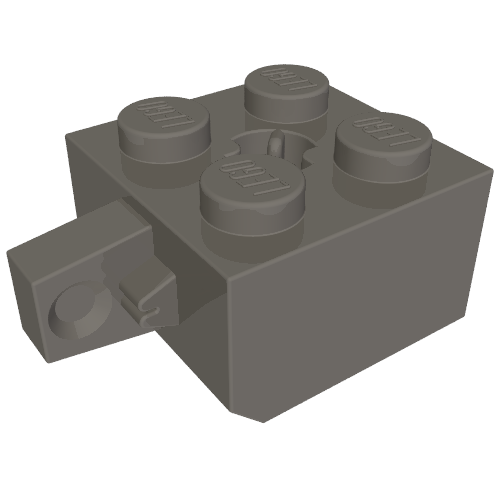 Lego Hinge Brick 2 x 2 Locking with 1 Finger Vertical and Axle Hole [X Opening] / Dark Bluish Gray