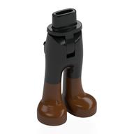 Lego Minidoll Hips and Trousers with Back Pockets and Reddish Brown Boots Print [Thin Hinge] / Black