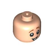 Lego Minifig Head Baby / Toddler with Dark Orange Eyebrows, Bucked Teeth print / Light Nougat