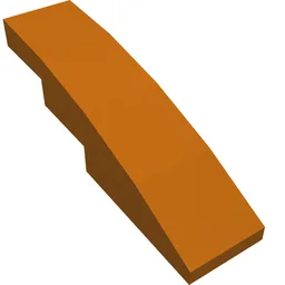 Brick Curved 4 x 1 No Studs [Stud Holder with Symmetric Ridges] / Dark Orange