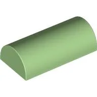 Brick Curved 2 x 4 Double, No Studs, without Groove / Medium Green
