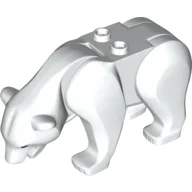 Animal, Bear with 2 Studs on Back and Black Eyes and Nose Print / White