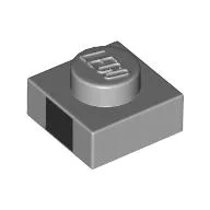 Plate 1 x 1 with Black Square Print / Light Bluish Gray
