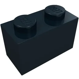 Brick 1 x 2 without Bottom Tube / Black