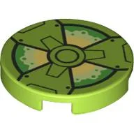 Tile Round 2 x 2 with Green/Yellow Radioactivity Logo Print / Lime