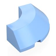 Lego Brick Round Corner 4 x 4 x 1 with Bottom Cut Outs, No Studs, Flat Top / Bright Light Blue