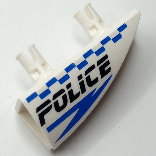 Lego Fairing 1 x 4 Side Flaring Intake with Two Pins and Police Blue Checkered Print Right