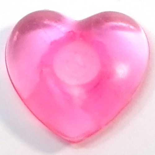 Lego Clikits Icon, Heart 2 x 2 Small with Pin [Polished] / Trans-Pink