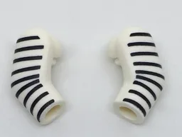 Arm, (Matching Left and Right) Pair with 9 Black Stripes Pattern / White