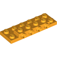 Lego Plate Special 2 x 6 x 2/3 with 4 Studs on Side, 1 Support Wall on Bottom / Bright Light Orange