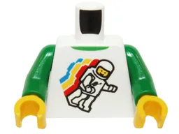Torso Classic Space Minifigure Floating Pattern / Green Arms / Yellow Hands