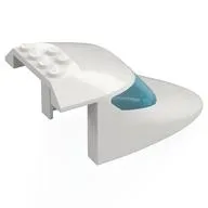 Aircraft Fuselage Curved Forward 6 x 10 x 4 Top with 2 Trans-Blue Window Panes / White