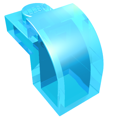 Lego Brick Curved 1 x 2 x 1 1/3 with Curved Top / Trans-Light Blue