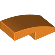 Lego Brick Curved 2 x 1 No Studs [1/2 Bow] / Orange