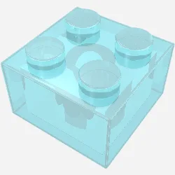 Brick 2 x 2 / Glitter Trans-Light Blue