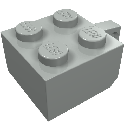 Lego Hinge Brick 2 x 2 Locking with 1 Finger Vertical [No Axle Hole] / Light Gray