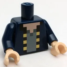 Torso, Pixelated Jacket with Black and Yellow Trim over Dark Bluish Gray Shirt Print, Dark Blue Arms, Light Nougat Hands / Dark Blue