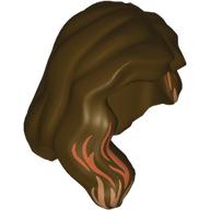 Lego Hair Mid-Length with Part over Front of Right Shoulder and Nougat/Medium Nougat Streaks print