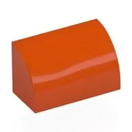 Brick Curved 1 x 2 x 1 No Studs / Reddish Orange