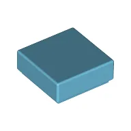 Tile 1 x 1 with Groove / Medium Azure