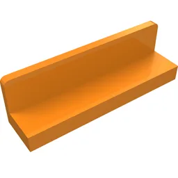 Panel 1 x 4 x 1 with Rounded Corners [Thin Wall] / Orange