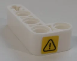 Technic, Liftarm, Modified Bent Thick L-Shape 2 x 4 with Exclamation Mark in Danger Triangle Pattern Model Left Side (Sticker) - Set 42100