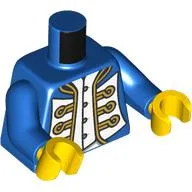 Torso, Jacket, White/Gold Decoration Print (Bluecoat Admiral), Blue Arms, Yellow Hands / Blue