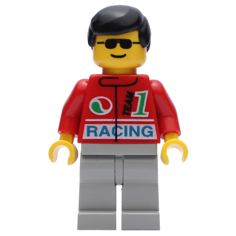 Lego Man - Red Octan Torso, Light Grey Legs