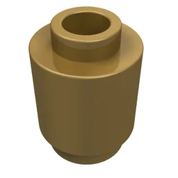 Brick Round 1 x 1 Open Stud / Pearl Gold