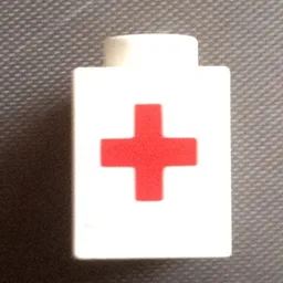 Brick 1 x 1 with Red Cross Pattern (Sticker) - Set 623
