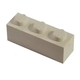 Modulex Brick 1 x 3 with LEGO on Stud / Modulex White