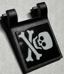 Flag 2 x 2 Square with Flared Edge with Skull and Crossbones Pattern (Sticker) - Set 21330