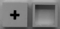 Modulex Tile 2 x 2 with Black '+' Print, without Internal Supports