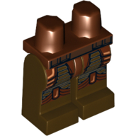 Lego Hips and Dark Brown Legs with Neimoidian Warrior Armour Print / Reddish Brown