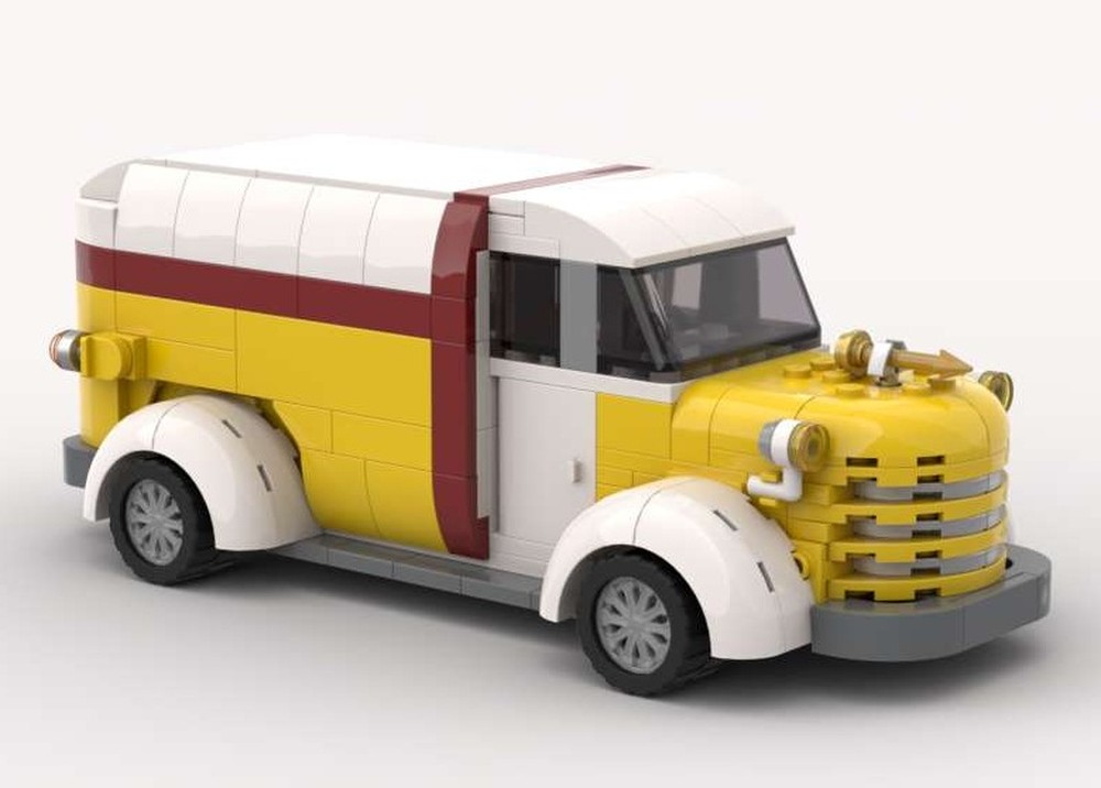 Lego Old Chevy Panel Truck 1930s or 40s with big rounded fenders